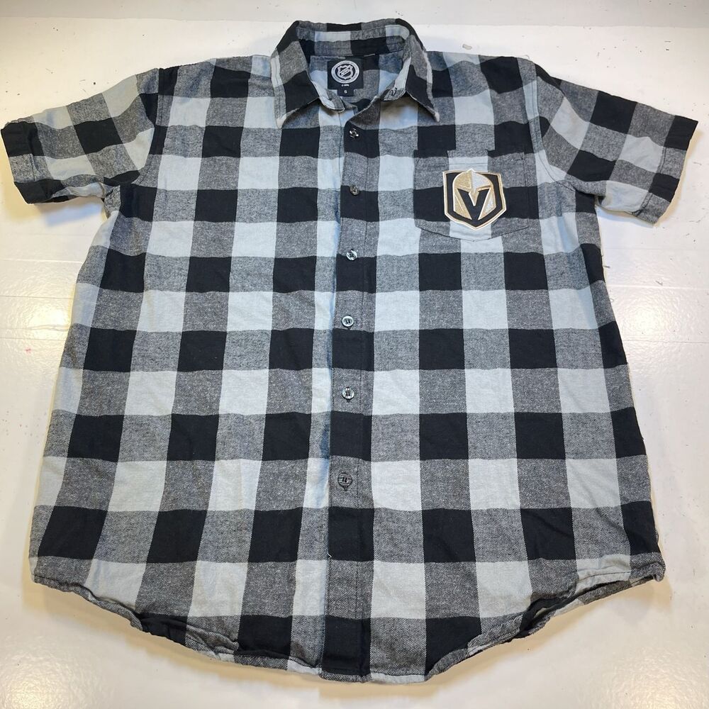 VEGAS GOLDEN KNIGHTS Mens Shirt Sz S  VGK NHL HOCKEY FLANNEL BUTTON FRONT